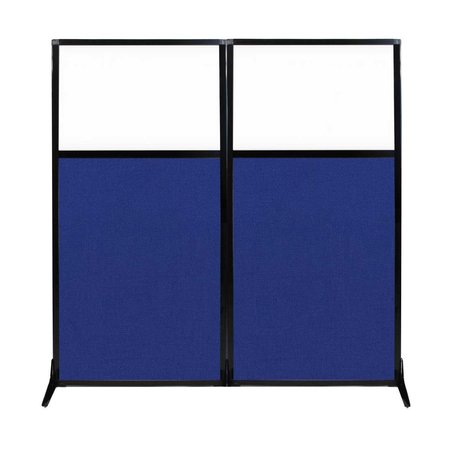 VERSARE Work Station Screen 66" x 70" Royal Blue Fabric With Clear Window 1840205
